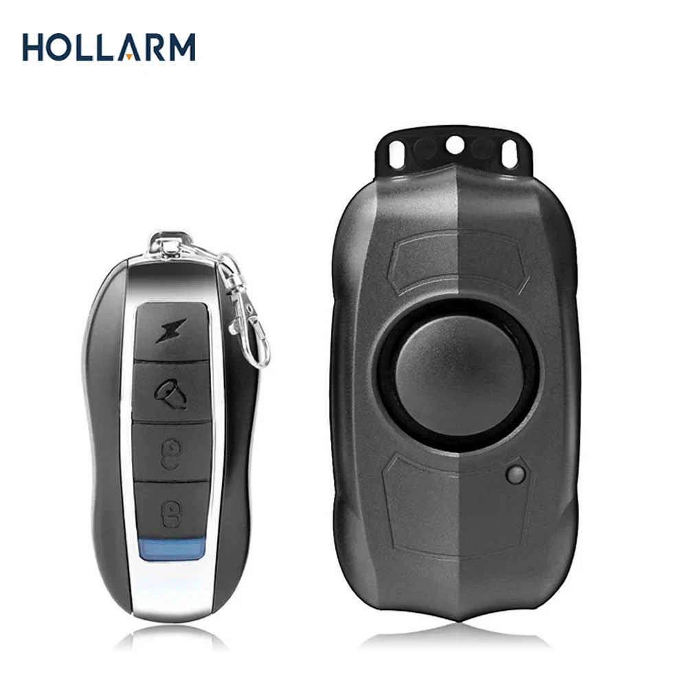 Hollarm USB Charging Bike Alarm Remote Control Security System Scooter Alarm For Motorcycle Anti-Theft Bicycle Vibration Alarm