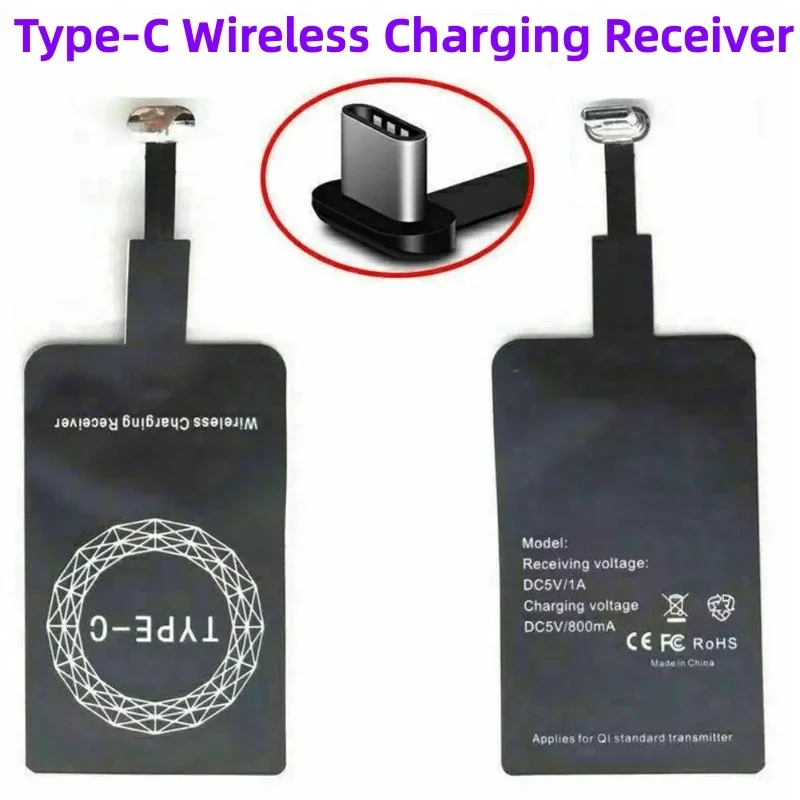 Type-c Wireless Charging Receiver Type C Fast Wireless Charger Adapter for Samsung Huawei Xiaomi