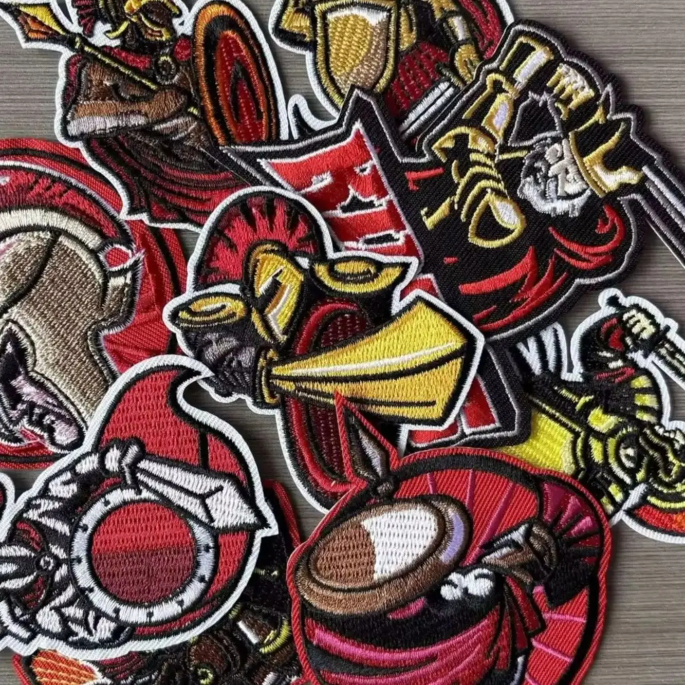 9 Pcs Sparta Helmet Embroidery Patch Gladiator Spartan Roman Soldier Game Characters Badge Iron on Patches Sew Clothes Appliques