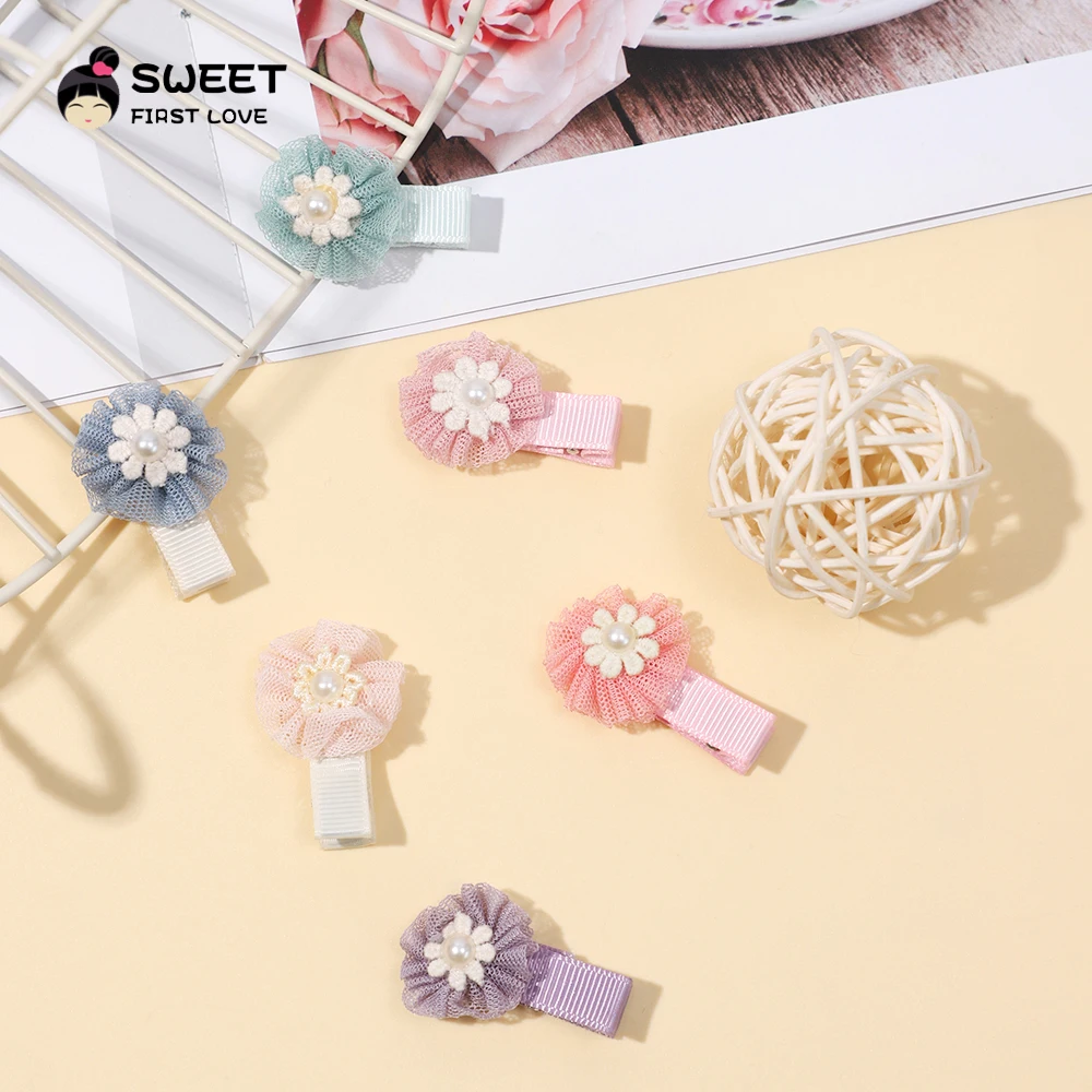 Multi Color Korean Children Sunflower Hairpin Baby Girls Handmade Flowers Hair Clips Kids Cute Cloth Art Bangs Hair Accessories