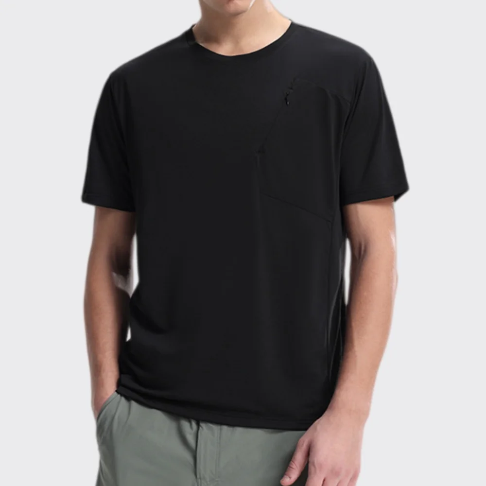 Men's Outdoor Sports T-shirt Sportswear Men Quick Dry Gym Short Sleeve Top Breathable Fitness Workout Sweatshirt Gym Clothes New