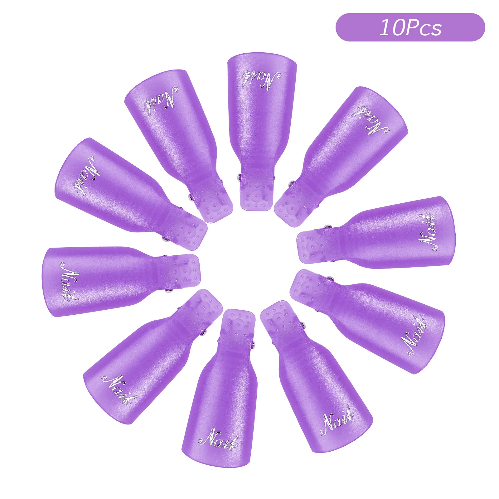 10-piece set of nail clip applicators, handmade reusable nail art tools with diamond nail art brush DIY nail polish remover tool