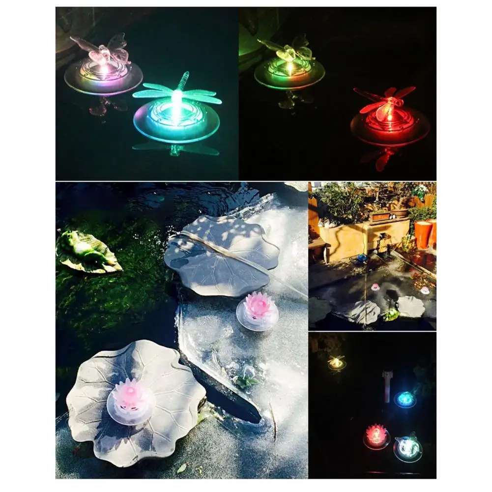 Innovative Solar Pool Light Colorful Floating Pool Light Anti-corrosion Lighting Dragonfly Water Drift Light