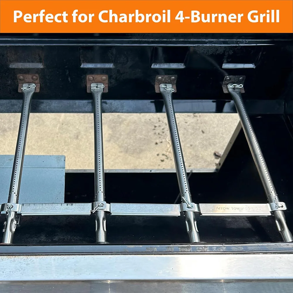 Adjustable Length Stainless Steel Grill Flame Tamer 5‑8.5in Fit Charbroil 4‑Burner Gas Grill BBQ Accessories