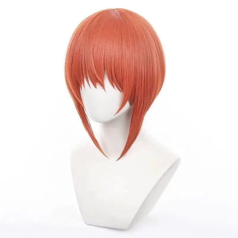 Peluca de Cosplay Gintama Kagura, pelo corto, parte superior realista, fácil ajuste, red rosa, costillas largas