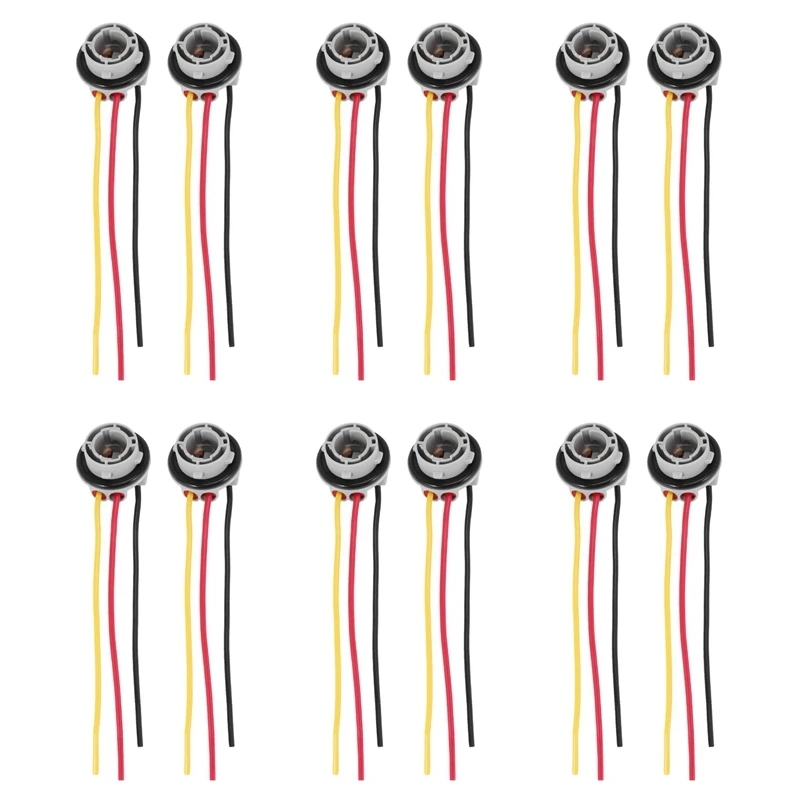 12Pcs 1157 Bay15d Lamp Holder Bulbs P21/5W Adapter Base Socket Connector Plastic Car Accessories For Brake Light