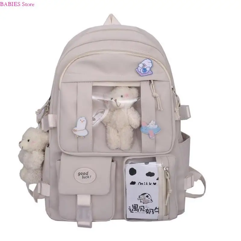 

C9GB Japanese School Backpack Women Nylon School Bag Harajuku Laptop Backpack Female Book Bag Student Large Daypack