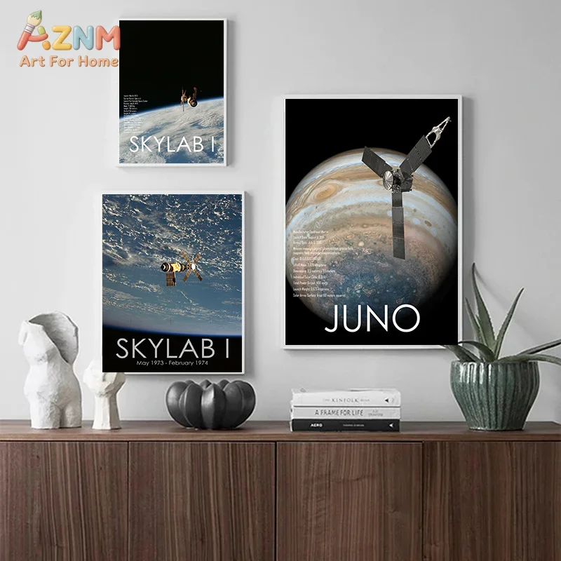 AZNM Solar System Planet Canvas Poster Frameless Wall Art Mars Saturn Pluto Space Celestial Body Print for Boys Bedroom Study Ro