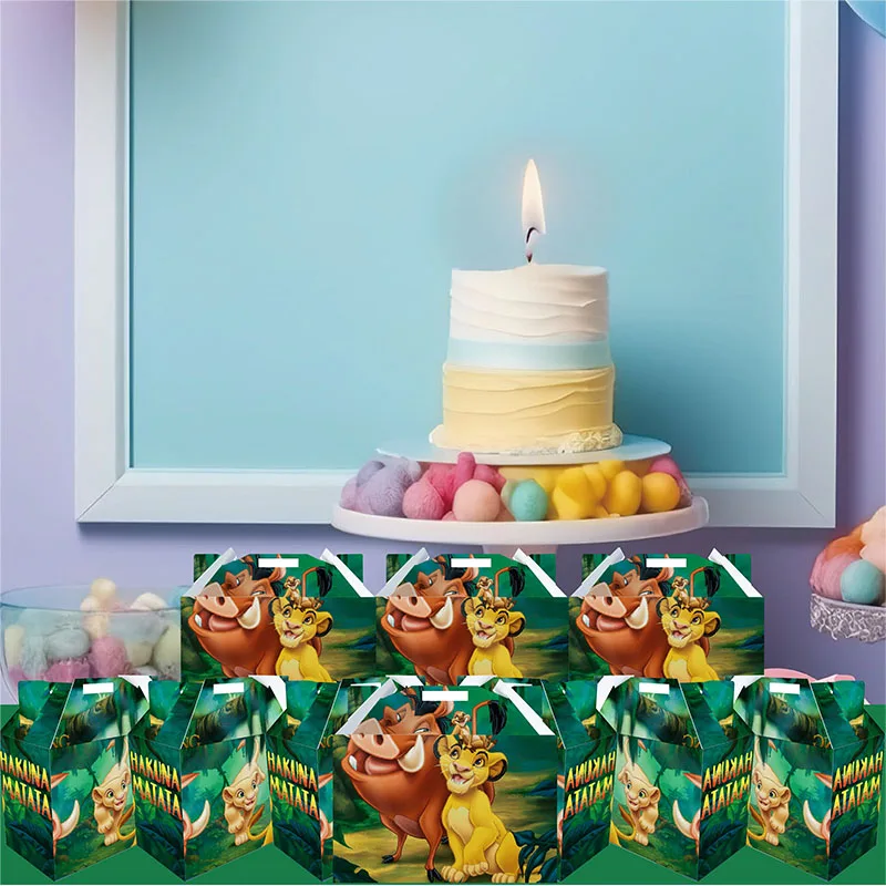 Cartoon The Lion King Theme Surprise Gift Candy Goodie Box Kids Halloween Party Favor DIY Treasure Birthday Party Decorations