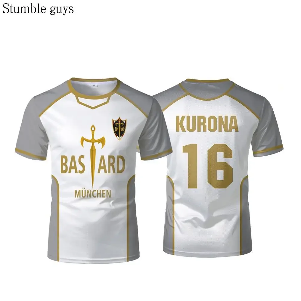 Anime Anime Bastard München Jersey White Maillot Men's Football T-shirt Kaiser Isagi Cosplay Top Breathable Sports Teen Tees view 4