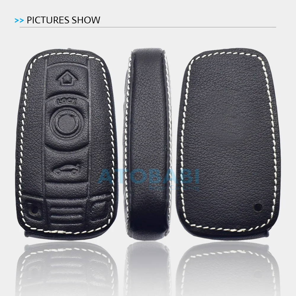 Leather Car Key Cover Remote Fobs Case Skin Auto Accessory For BMW E90 E91 E92 E93 E60 E61 E63 E64 E70 E71 3 5 6 Series X5 X6 Z4