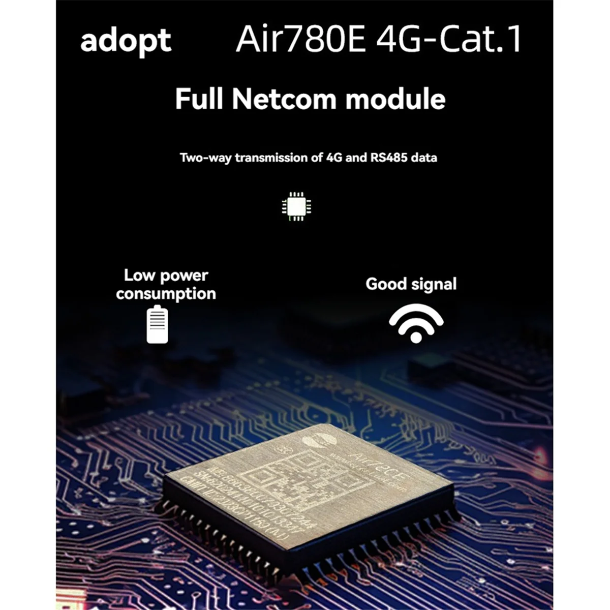 Práctico módulo Air780E 4G a RS485, módulo de transmisión de datos 4G a RS485, compatible con firmware en desarrollo LUATOS