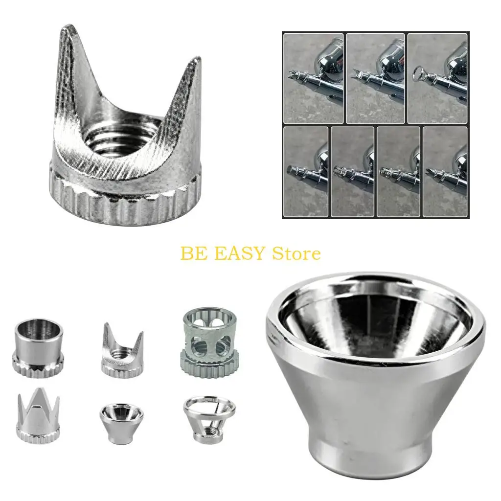 E28F Airbrush Cap With Multiple Styles Option For Model Painting Nail Art Fine Line Sprayers Durability Metal Construction