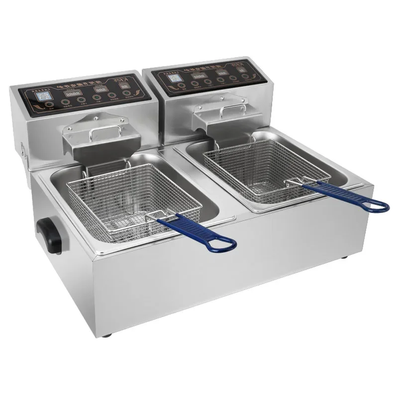 Fryer commercial electric fryer single and double cylinder large-capacity french fritters fried chicken equipment fryer timing e image 2