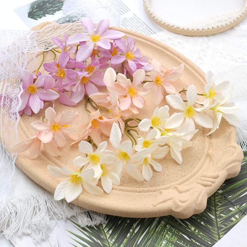 50PCS Spring Lovely Little Flowers Artificial Silk Flower Heads DIY Wedding Home Birthday Party Decoration Wreath Scrapbooking