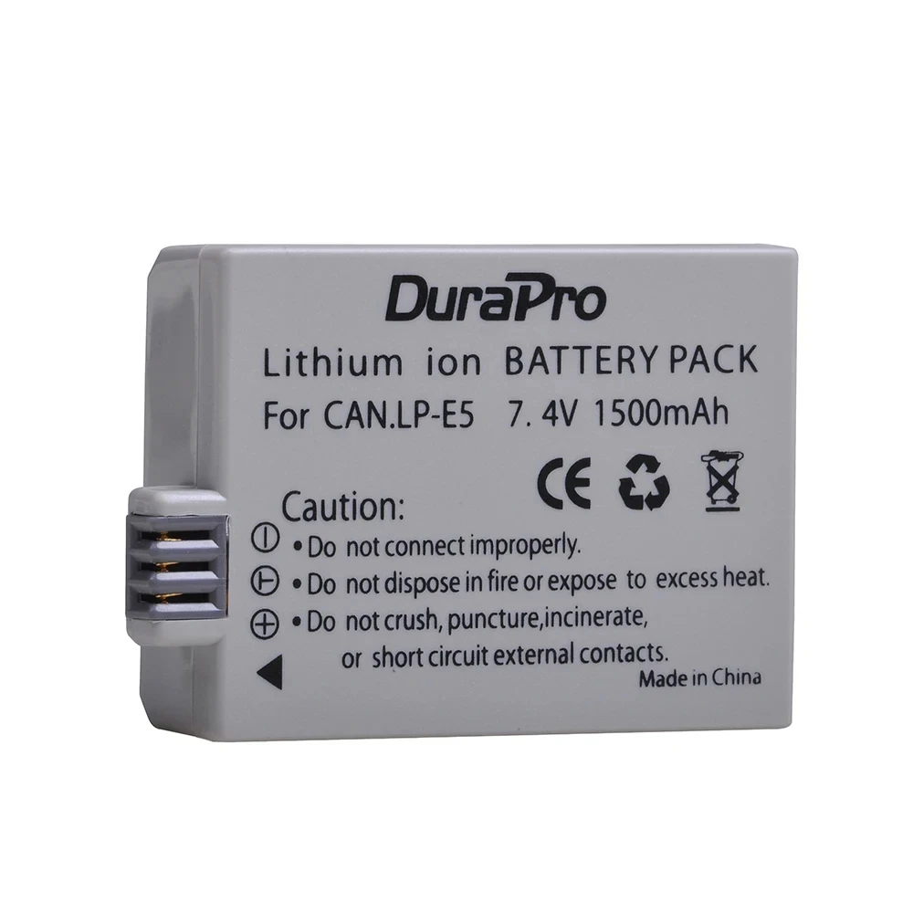 1500mAh LP-E5 LPE5 Battery/LED TypeC Charger for Canon EOS Rebel XS, Rebel T1i, Rebel XSi, 1000D, 500D, 450D,Kiss X3,X2,F