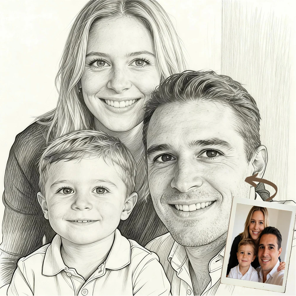 Láminas personalizadas de dibujos a lápiz sobre lienzo, arte de pared con fotos, póster personalizado para la vida familiar, mascotas, cumpleaños, bodas, decoración del hogar, regalos