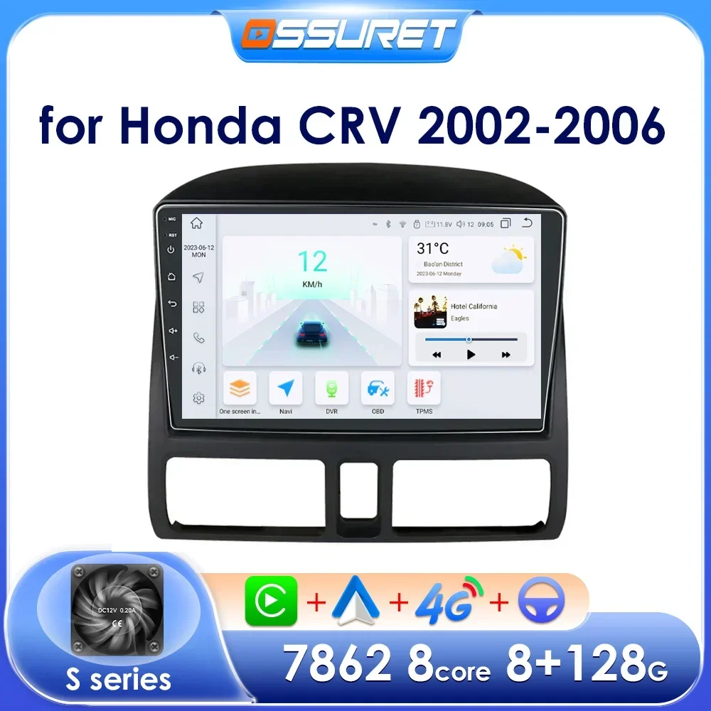 Sistemi intelligenti per auto per Honda CRV 2002 - 2006 Wireless Carplay 2din Android Auto GPS Lettore multimediale DSP 9 "Android 13 4G