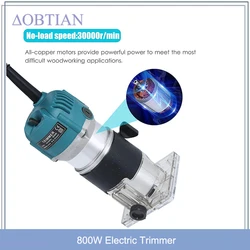 Electric Trimmer Woodworking 800W 30000rpm Wood Router Machine Hand DIY Milling Carving Engraving Power Tools With Wrench Tools