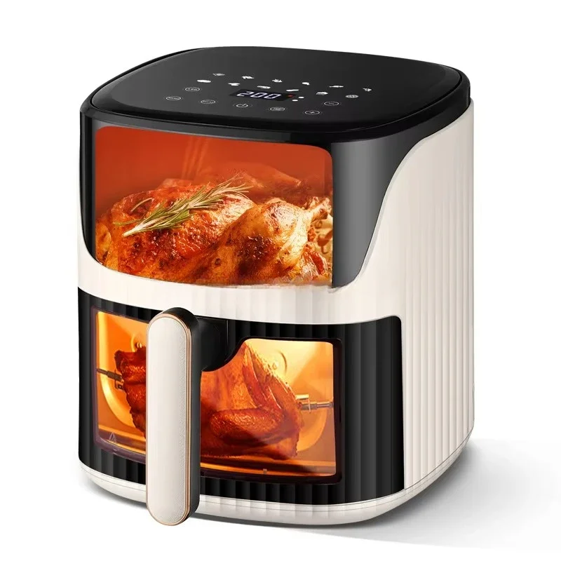 white 7L new design digital air fryer model with top bottom super visible windows