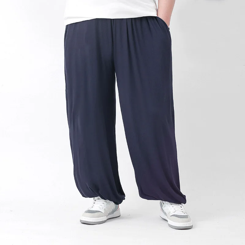 Men High Elastic Casual Pants 15XL 16XL 175-250KG summer modal casual home pants new Plus size men\'s super soft men\'s pants