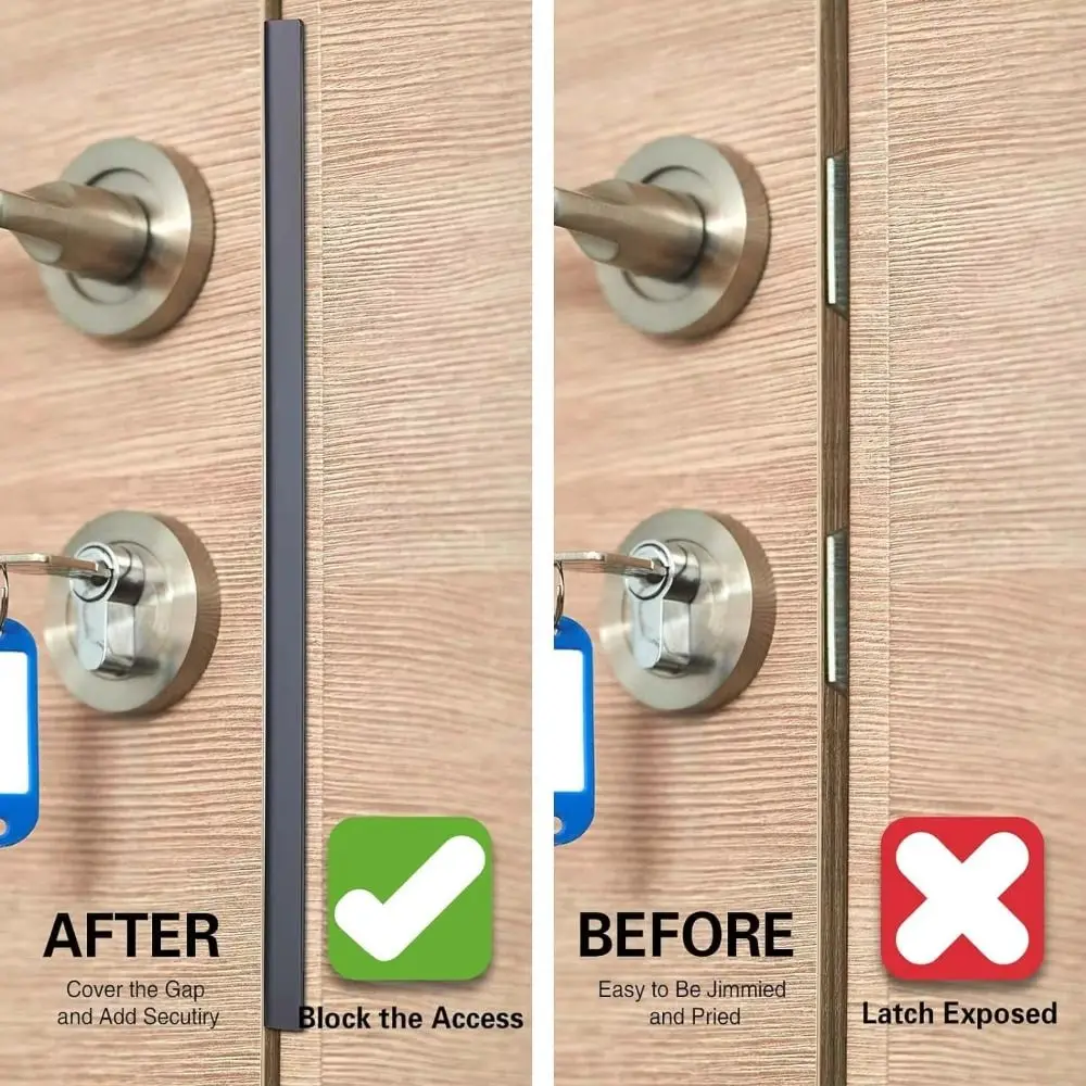 Universal L-Shaped Door Locks Shield Plate Reversible Rustproof Outswing Angle Cover Stainless Steel Corrosion Resistant