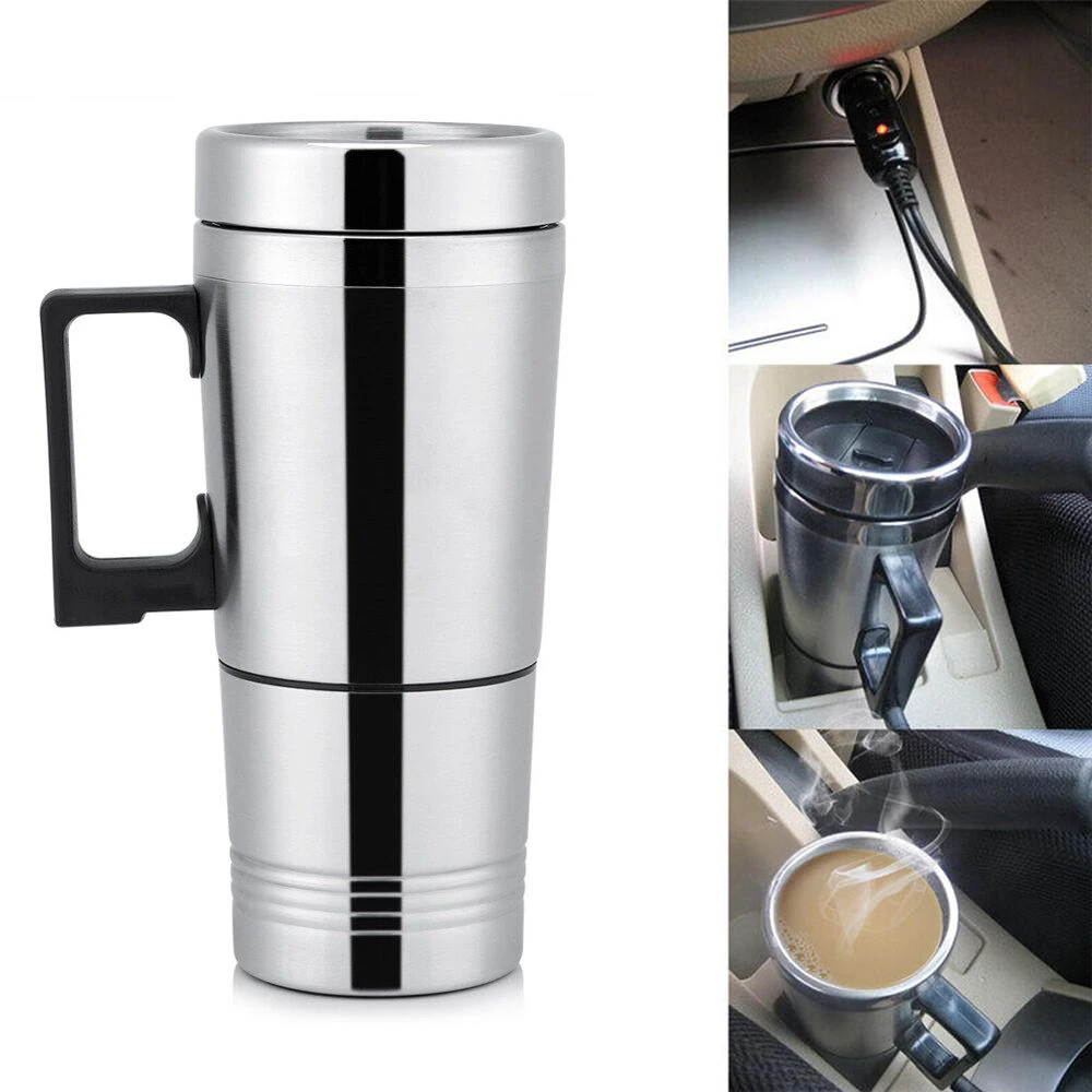 

12V 24V 300ML Car Heating Cup Stainless Steel Electric Kettle Water Coffee Milk Thermal Mug for Car Winter Accessories