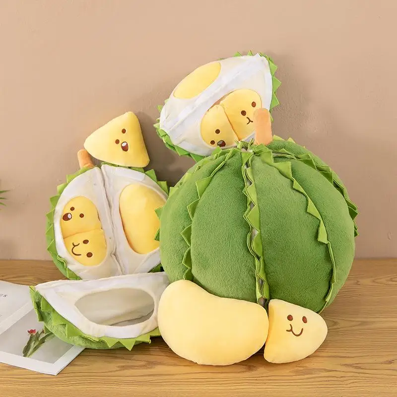 Weiches Dekompressionsspielzeug mit Durian-Motiv, 25 cm, zerreißbare Plüschkissenpuppe, abnehmbares Festival-Geschenkset