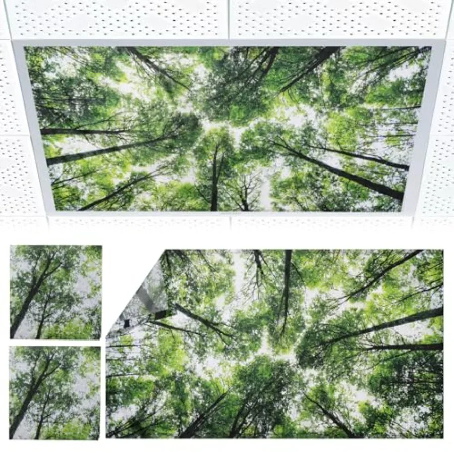 2pcs Fluorescent Light Covers - Light Covers for Ceiling Lights Classroom, Magnetic Light Filters for Office, Hospitals, Home 4