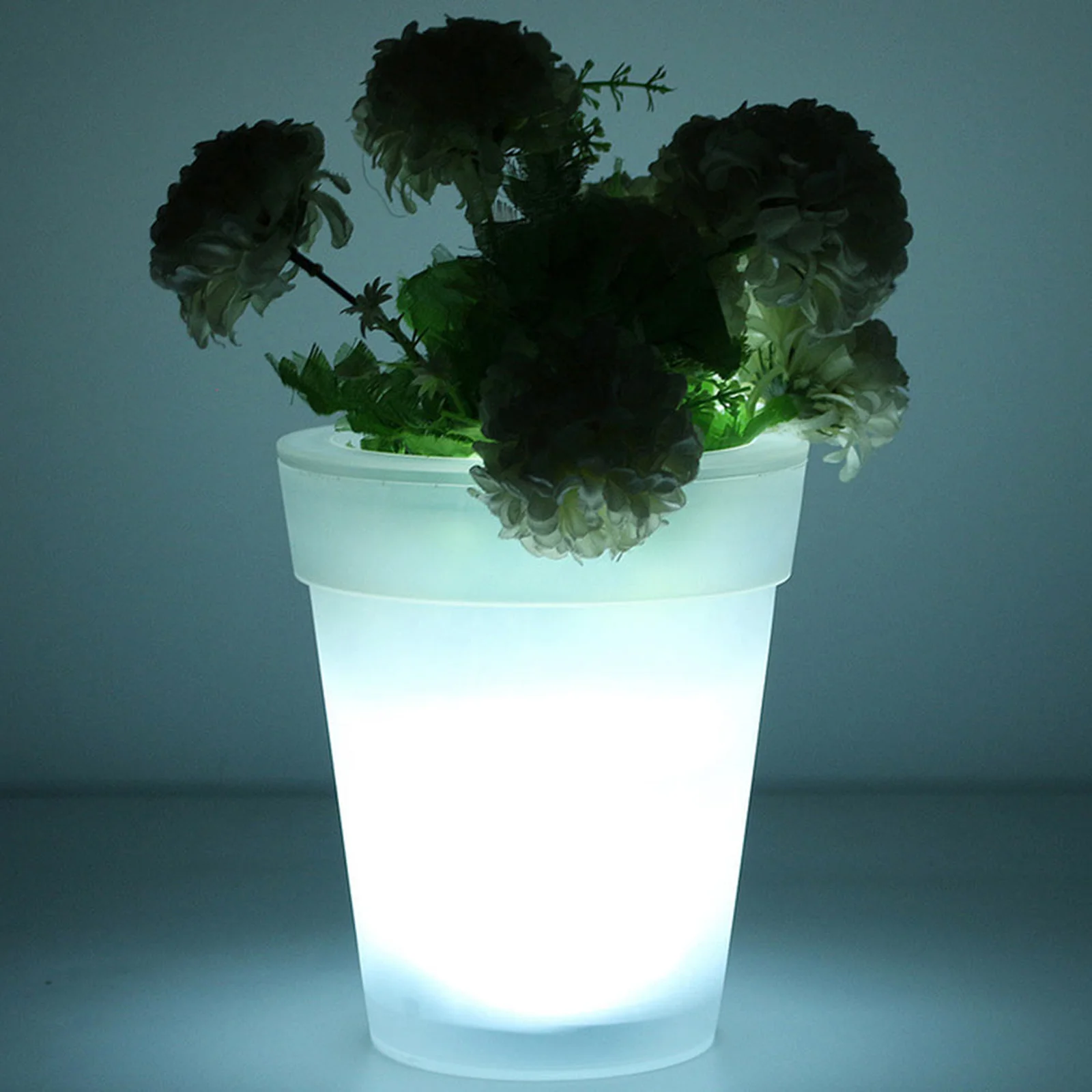 Solar Powered Flowerpot Light Outdoor Flowerpot LED Vase Light Landscape LED Lamp Flowerpot Solar Pot Light Lamp for Home Decor