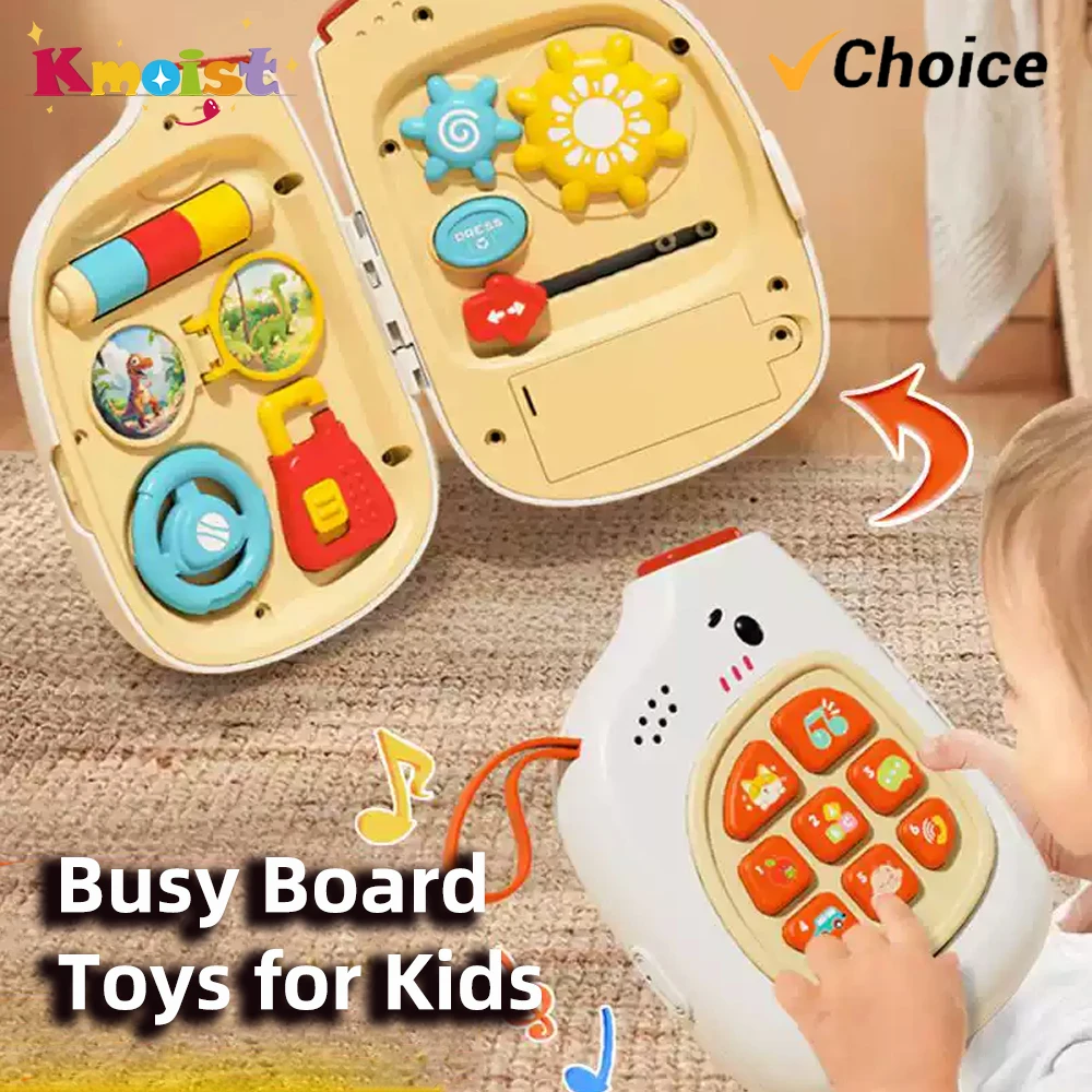 

Phone Toy With Music 2 In 1 Sensory Toy Funny Storytelling Toy Cute Elephant Mobile Phone Busy Board Toys For Kids New Year Gift