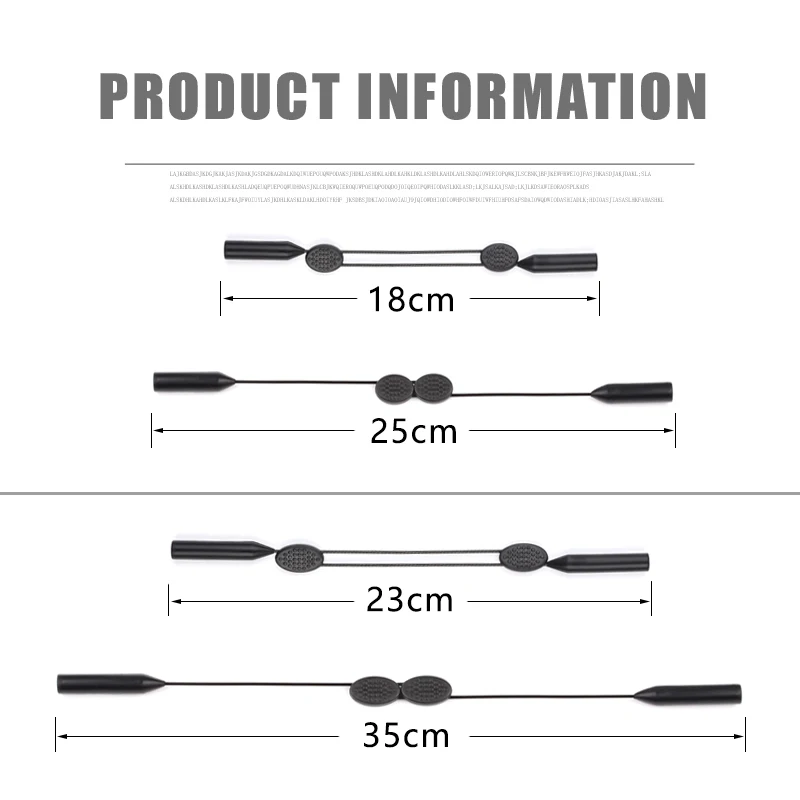 COLOUR_MAX High Elastic Anti Slip Adjustable button High Elastic Anti Slip Silicone Sunglasses Glasses cords Eyeglasses chain