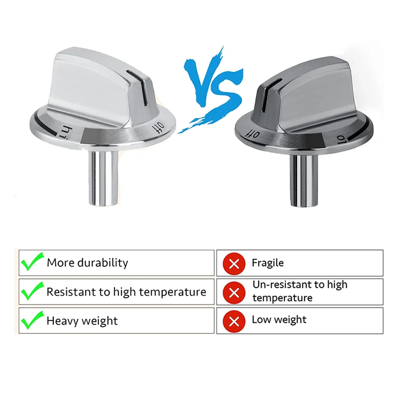 Reemplazo de perillas de estufa de vástago largo, Compatible con estufa de Gas, perillas de horno, actualización de 1 piezas, 5304525746