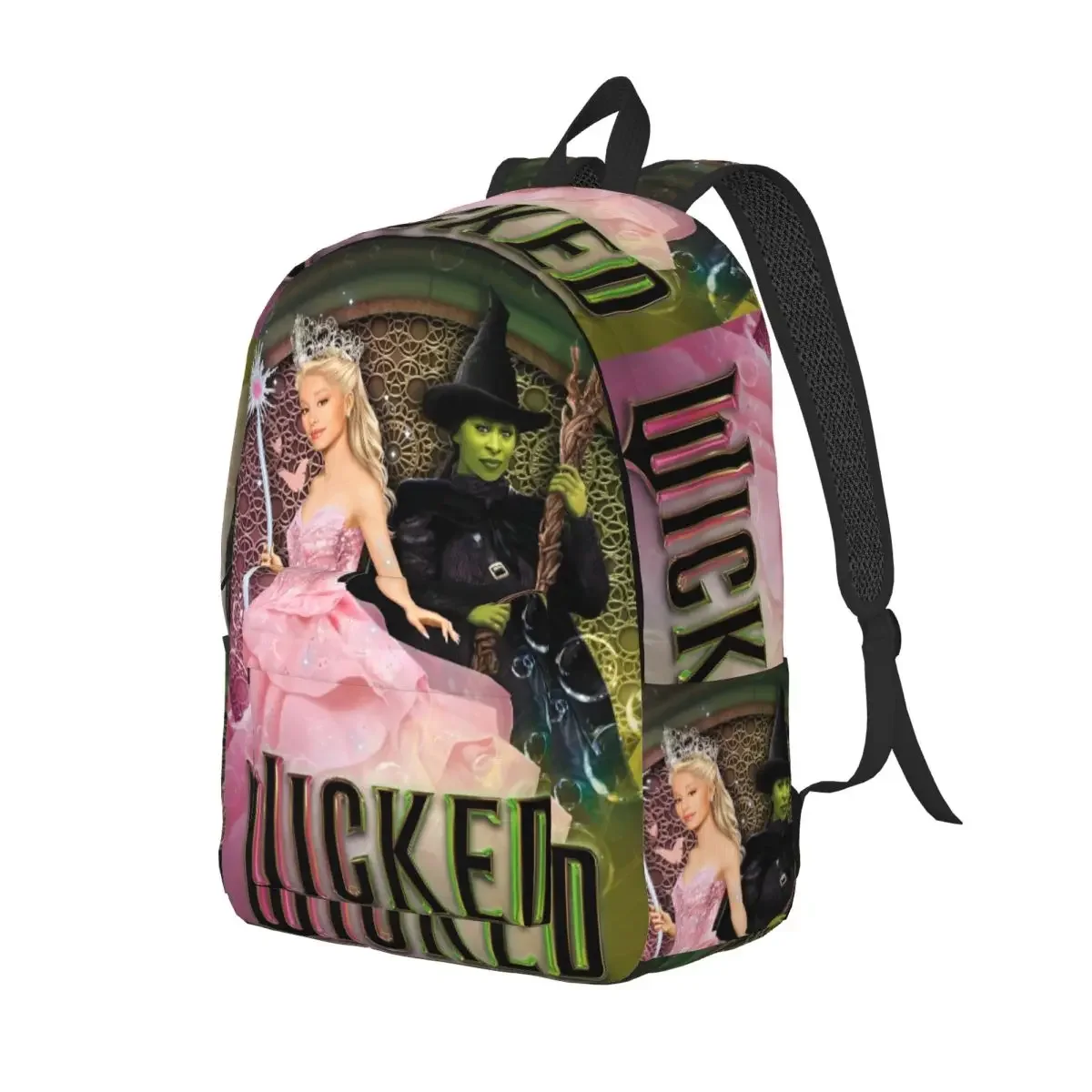 Wicked Elphaba & Glinda Tonal Backpack for Men Women Cool High School Work Daypack Magic Movie Laptop Canvas Bags Gift