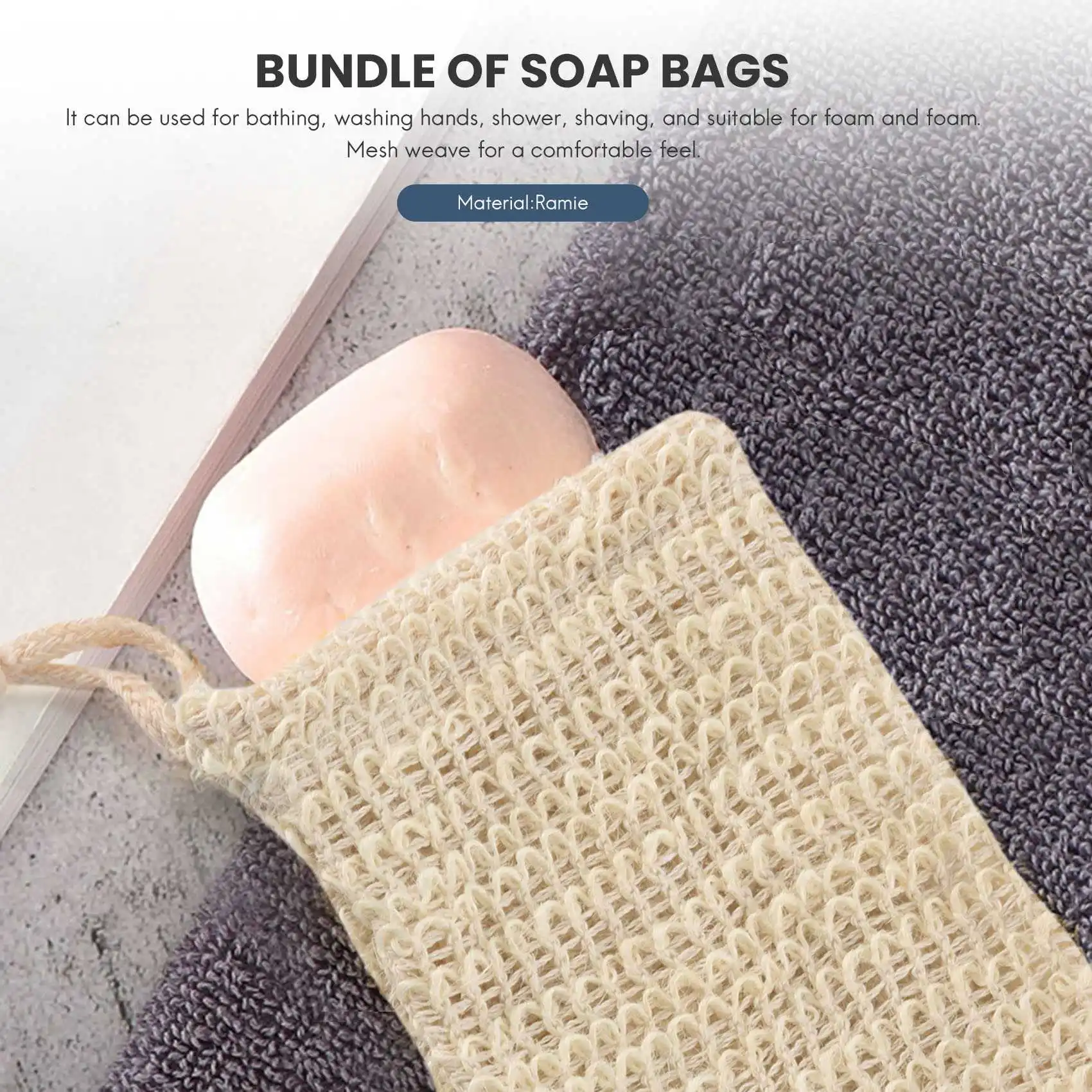 30 แพ็คสบู่ Sisal ธรรมชาติกระเป๋า Exfoliating SOAP Saver POUCH Holder