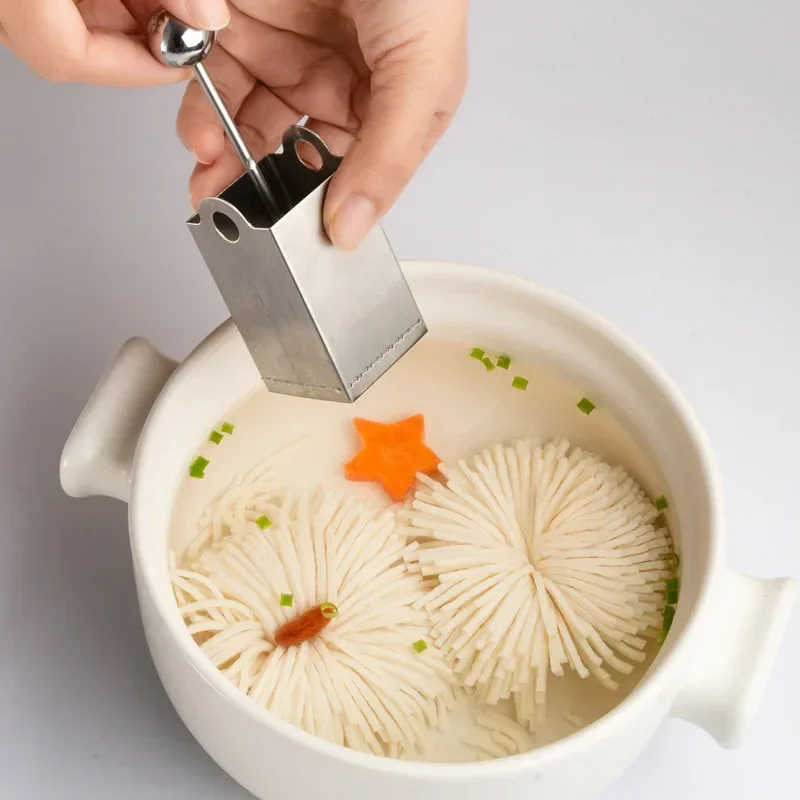 الفولاذ المقاوم للصدأ التوفو تمزيق قالب اكسسوارات المطبخ أداة الطبخ أقحوان التوفو سكين حامل القطاعة #4