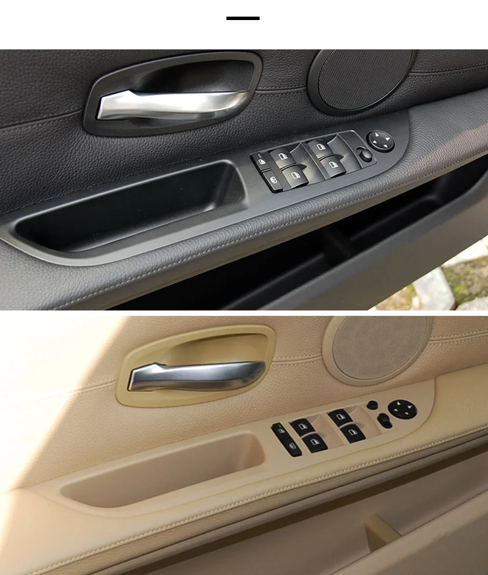LHD Auto-Innenraum Türgriffverkleidung Abdeckung für BMW E60 E61 5er Serie 520 525 528 2008-2010 Schwarz Beige 51416983705 – Detail 6