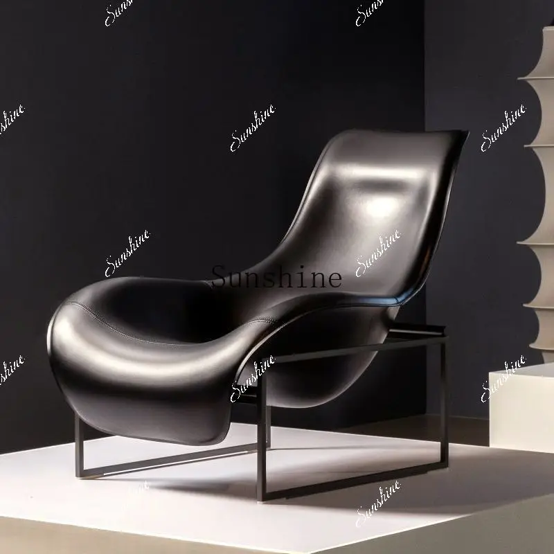 Villa single sofa chair living room leather lazy leisure chair duck tongue chair  FT
