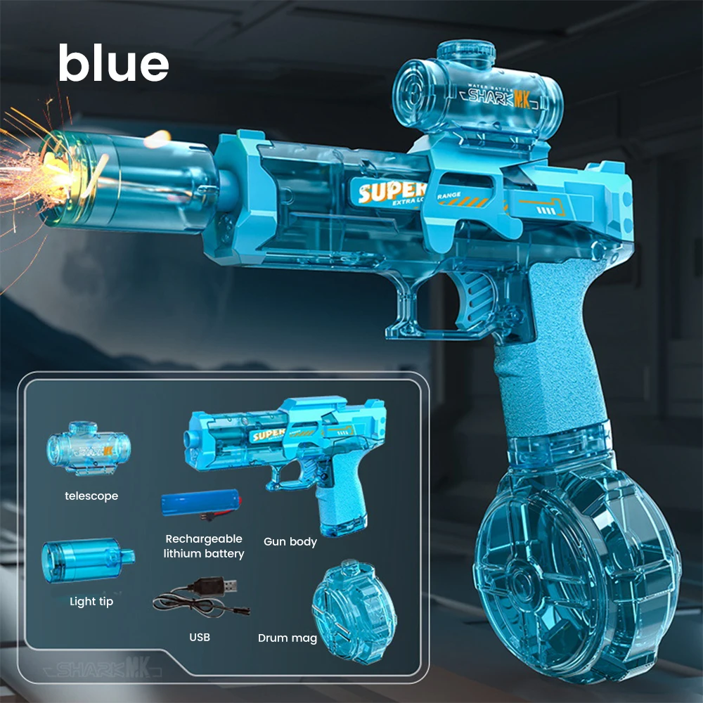 Kinder Simulierte Flamme Elektrische Wasser Pistole Spielzeug Sommer Outdoor Strand Pool Kampf Spiel Kinder Automatische Sensor Lichter Wasser Gun Geschenk