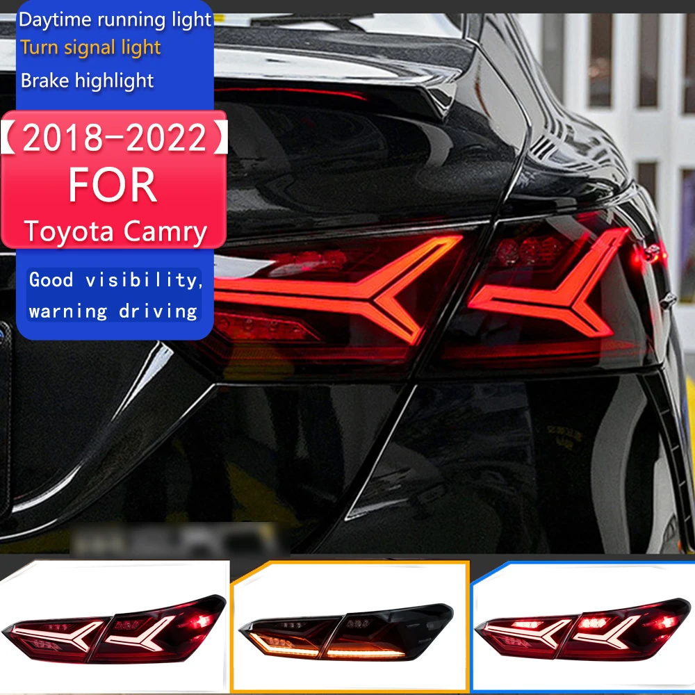 

Автомобильные фары для Toyota Camry, светодиодный задний фонарь 2018-2022, задний фонарь, тормозной DRL, задний динамический сигнал, задний ход, автомобильные аксессуары