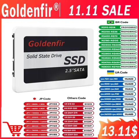 SSD Disks 128GB to 360GB Goldenfir