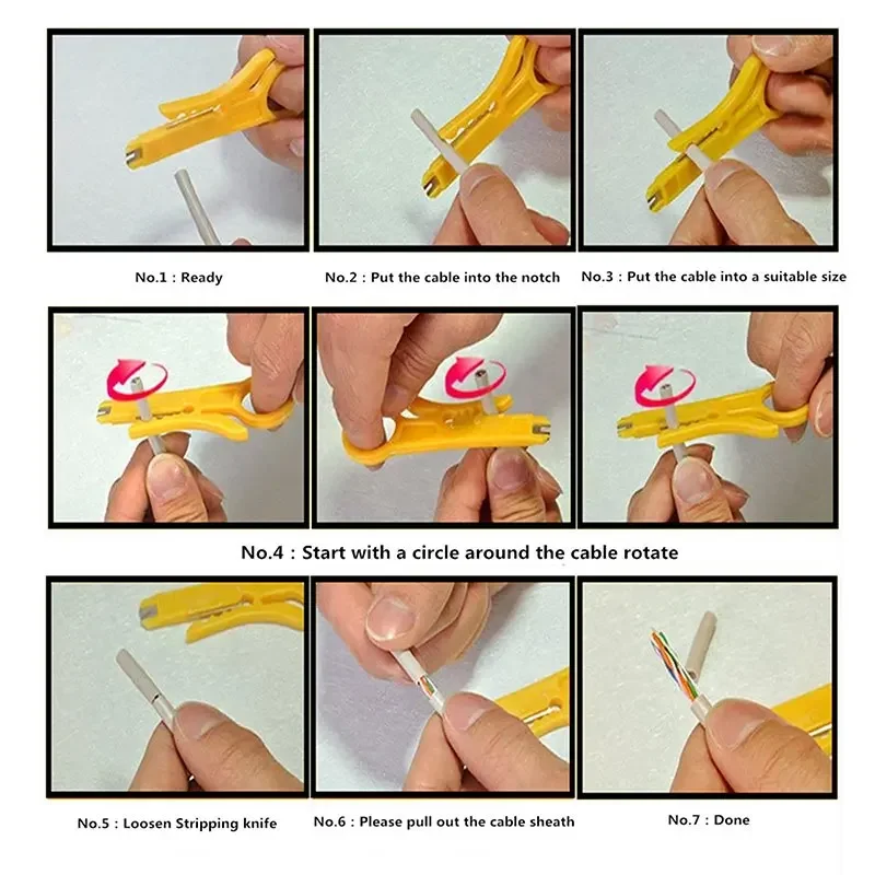 Cable Wire Punch Cutter Stripper Manual Pliers Essential Yellow Cable Stripper Tool For Stripping CAT 6 Data Cables