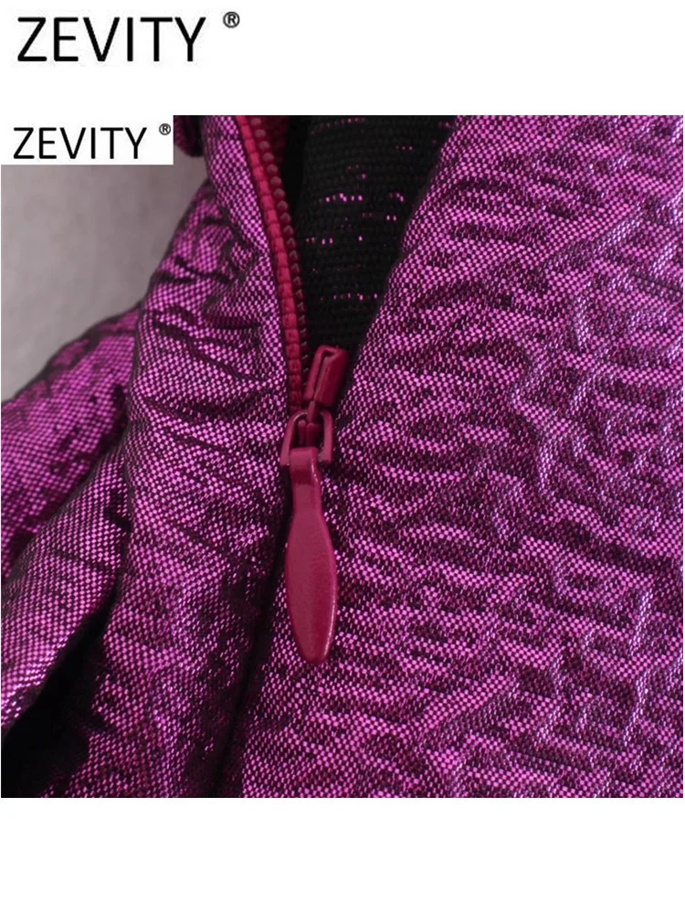 ZEVITY New Women High Street Bow Decoration Texture Purple Shorts Skirts Lady Zipper Fly Hot Shorts Chic Pantalone Cortos QUN938