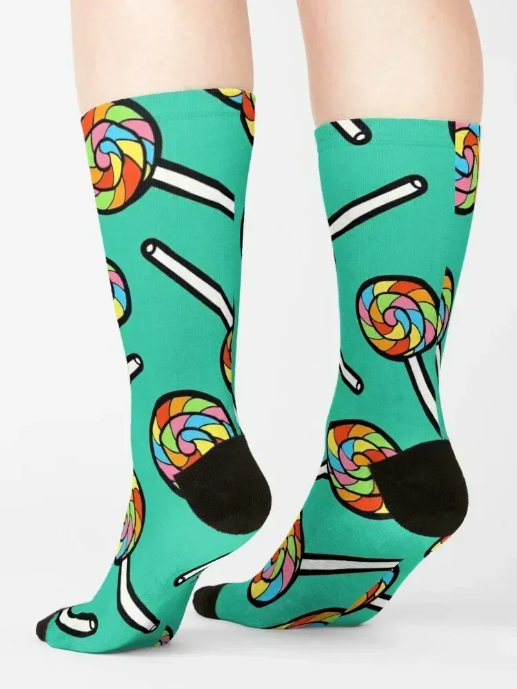 Rainbow Lollipop Pattern Socks summer Antiskid soccer Wholesale FASHION Woman Socks Men's