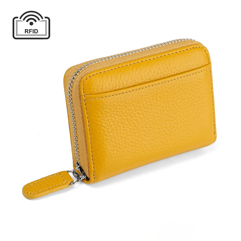 RFID Anti-theft Card Swiping Bag Head Layer Cowhide Bank ID Credit Cards Case Business Card Bag Organ Card Bags Holders  Wallet