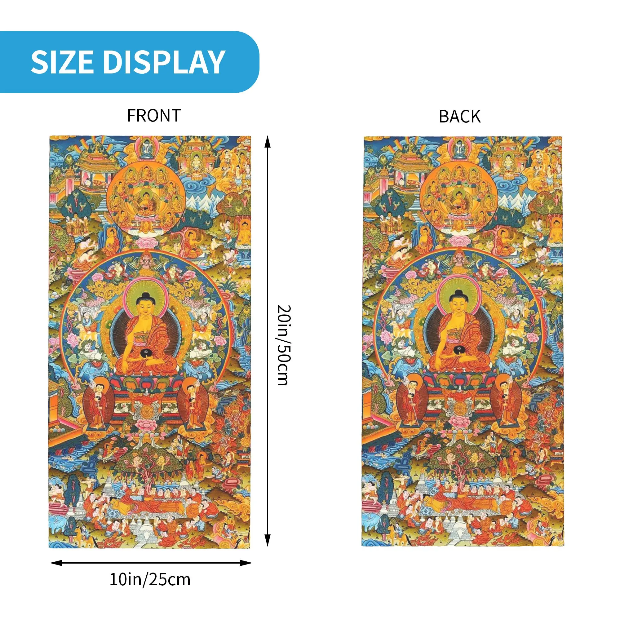 Buddhist Dharmachakra Wheel of Dharma Symbol Bandana Neck Gaiter Printed Face Scarf Headwear Outdoor Sports Unisex Windproof