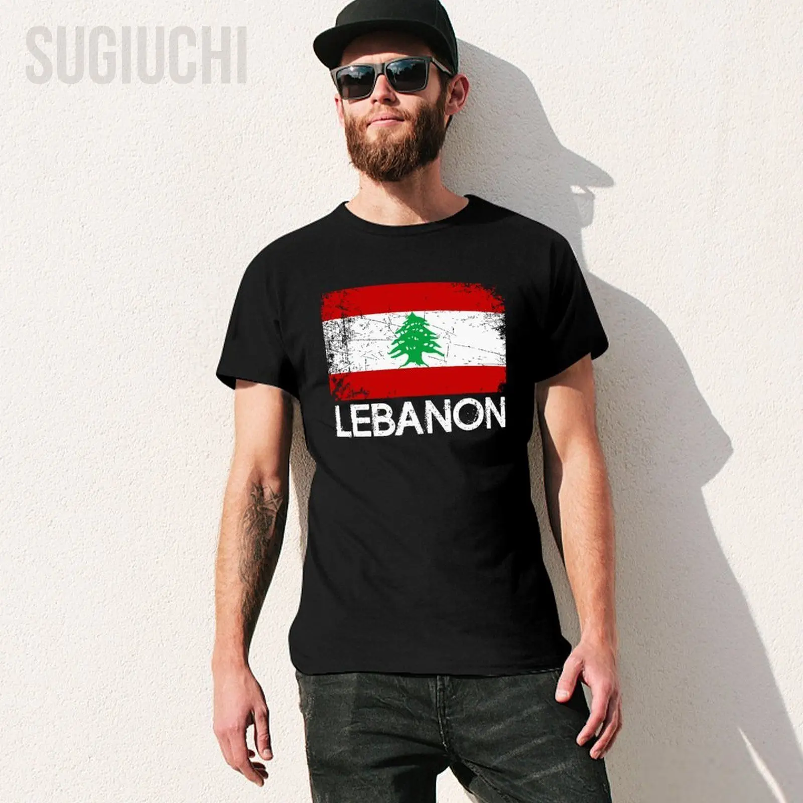 Unisex Men Lebanese Flag Vintage Made In Lebanon Tshirt Tees T Shirts Women Boys 100% Cotton T-Shirt