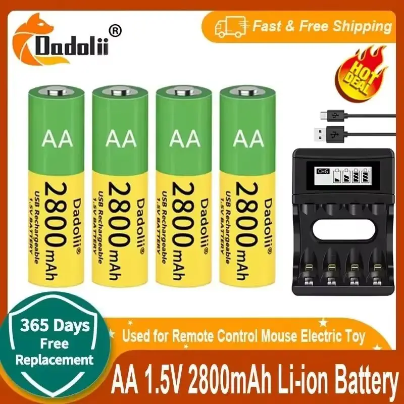 

New 1.5V AA 2800mah / Li ion battery watch for toys MP3 player thermometer keyboard AA rechargeable Li ion battery
