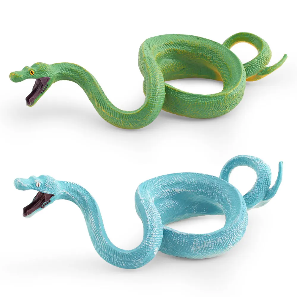 

Children's Cognitive Simulation Wild Reptile Snake Model Green Blue Tree Python Ornaments Pranks Toy HG119