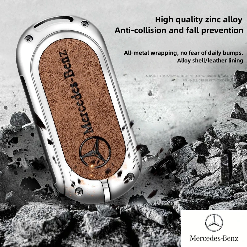 

Car Key Case Cover Leather Shell Fob Holde For Mercedes benz A B C E R G S Class AMG GLK GLA CLA W204 W211 W176 W124 W205 GLC320